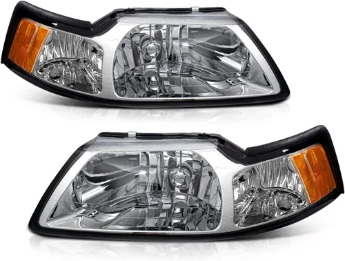 Miniatura 17 de Conjunto de faros BRYGHT Compatible con [Todos los modelos] 08-14 Ford E150 E250 08-21 E350 E450 Super Duty Faros de repuesto con carcasa cromada