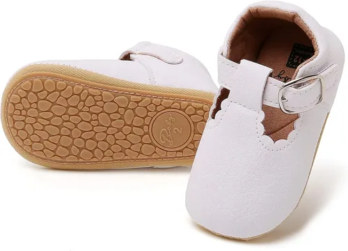 Miniatura 3 de Zapatos planos Mary Jane para bebés y niñas, con suela suave antideslizante, zapatos con estampado de vestido de princesa recién nacida