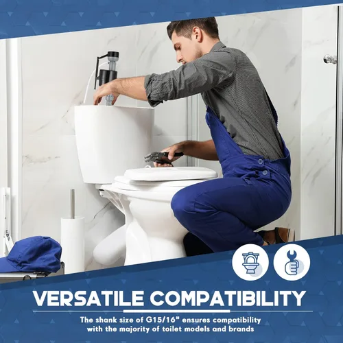 Miniatura 6 de Lasnten Kit de reemplazo de válvula de llenado de inodoro de 8 piezas, kit de reemplazo de válvula para control de agua de tanque y tazón