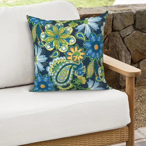 Miniatura 608 de Juego de 2 almohadas para exteriores de 16 x 16 pulgadas, repelentes al agua con interiores, para muebles de patio, hogar, jardín, geometría bohemia