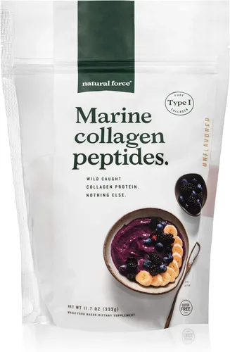 Natural Force Clean Marine Polvo de Colágeno – Probado para toxinas – Certificado Keto y Paleo – Proteína pura hidrolizada tipo I para