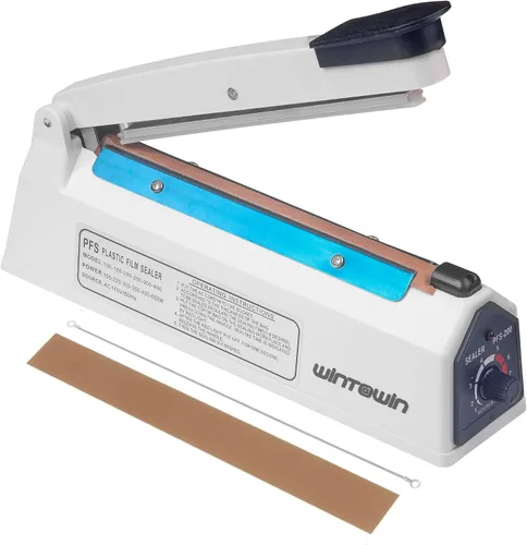 Miniatura 9 de Sellador térmico por impulso de 8 pulgadas, máquina de sellado térmico manual de bolsas de polietileno, selladora térmica para bolsas de plástico