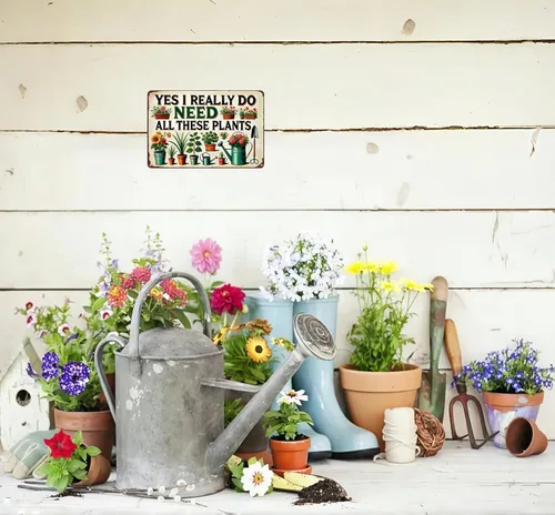 Miniatura 5 de Bestylez Regalos de Jardín Realmente Necesito Todas Estas Plantas Letreros Vintage de Jardinería para Jardín de Hogar, Invernadero, Salón