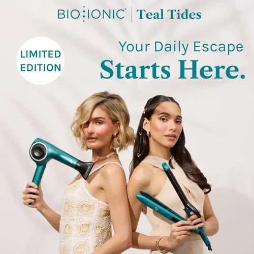 Miniatura 9 de Bio Ionic Rizador de Cilindro Largo, Rizador de Pelo con Tecnología de Calor Húmedo y NanoIónico MX, Varita Rizador Versátil Teal Tides Edición