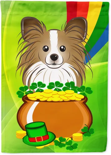 Miniatura 60 de Caroline's Treasures BB1963GF Bandera de Bulldog Inglés para el Día de San Patricio para el jardín, bandera decorativa para patio exterior, patio
