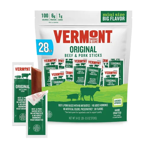 Miniatura 10 de Vermont Smoke & Cure - Palitos de carne originales de res y cerdo - Snacks de proteína - Snack más saludable para llevar para adultos y niños - 0.5