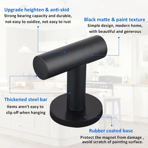 Miniatura 5 de ULIBERMAGNET Ganchos magnéticos fuertes para abrigo, gancho de imanes recubiertos de goma resistente para metal, puerta, parrilla, refrigerador