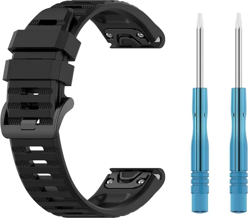 Miniatura 2 de Correa de reloj compatible con Garmin Approach S62/S60, Fenix 5/Fenix 6, Forerunner 935/Forerunner 945, correa de goma suave, ajuste rápido