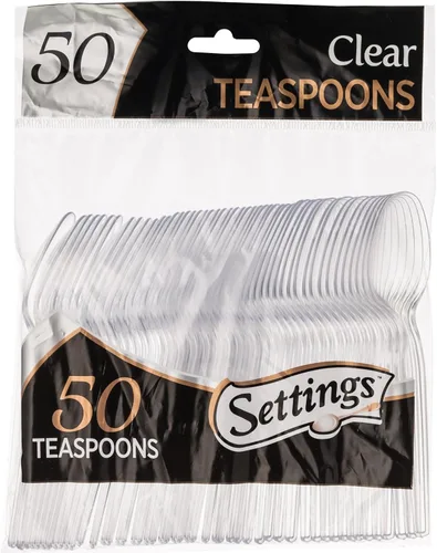 Miniatura 6 de Settings - Cucharas de té desechables de plástico transparente, 50 cucharas de fiesta por paquete
