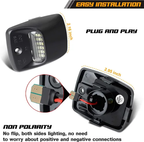 Miniatura 3 de Lámpara LED de repuesto para placa de matrícula compatible con Tacoma 2005 a 2015, Tundra 2000 a 2013, 6000 K blanco