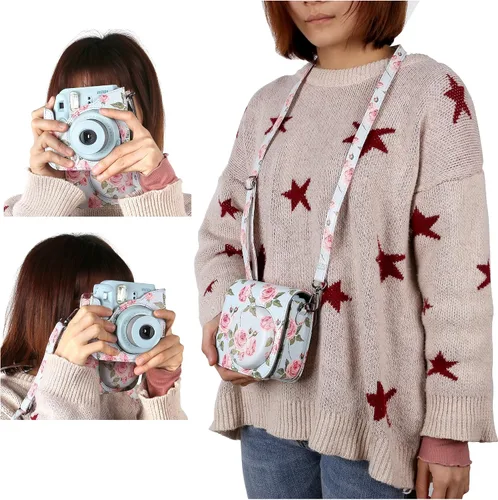Miniatura 6 de Yoption Funda para cámara instantánea compatible con Instax Mini 12/11/9/8/8+, bolsa de piel sintética para cámara con bolsillo y correa de hombro