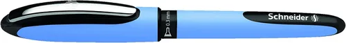 Miniatura 5 de Schneider One Hybrid N - Bolígrafo de punta redonda, 0,3 mm punta de aguja híbrida, barril azul claro, tinta negra, caja de 10 bolígrafos (183401)