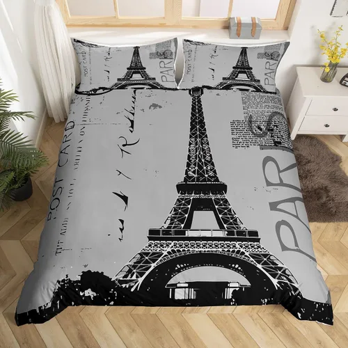 Miniatura 18 de Erosebridal Juego de ropa de cama de faro, tamaño individual, funda de edredón náutica de gaviota, funda de edredón con estampado de paisaje marino