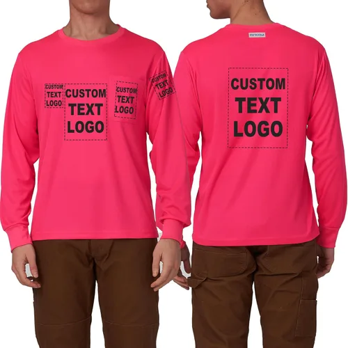 Miniatura 12 de A-SAFETY Playera de manga larga de seguridad de alta visibilidad, personalizable con logotipo (XS-6XL)