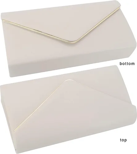 Miniatura 5 de Bolso de mano clásico de cuero vegano con sobres, bolso de noche plegable