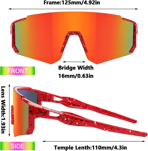 Miniatura 17 de Paquete de 2 lentes de sol de béisbol para niños y jóvenes, gafas de sol deportivas para niños y niñas, gafas de golf para ciclismo, correr, golf