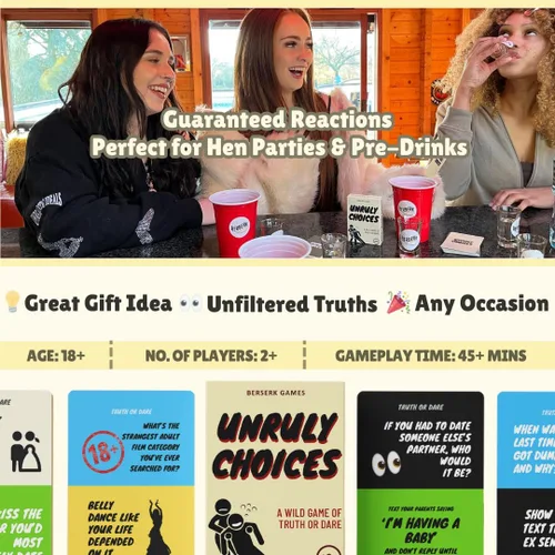 Miniatura 4 de Unruly Choices - Juego de cartas Truth or Dare 108 Se atreve & Preguntas Juego de despedida de soltera, Juego de fiesta antes del juego, Noche