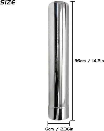 Miniatura 2 de Tubo de estufa engrosada para acampar 2.36 pulgadas de acero inoxidable 4 tubos de estufa 14.2 "/ 36 cm Estufa de tienda de campaña Chimenea Tubo