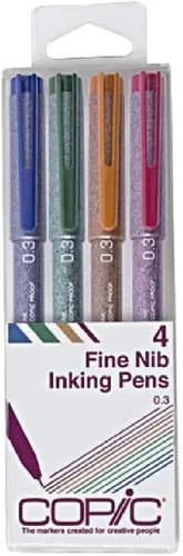 Copic Marcadores de tinta a base de pigmentos de color multilínea, juego de 4 piezas (MLCLR03)
