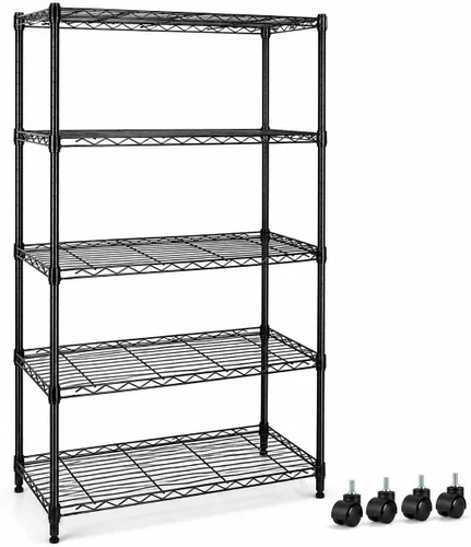 Miniatura 8 de Simple Deluxe Estante de almacenamiento ajustable resistente de 3 niveles con ruedas, 23.23 pulgadas de ancho x 13.39 pulgadas de profundidad x