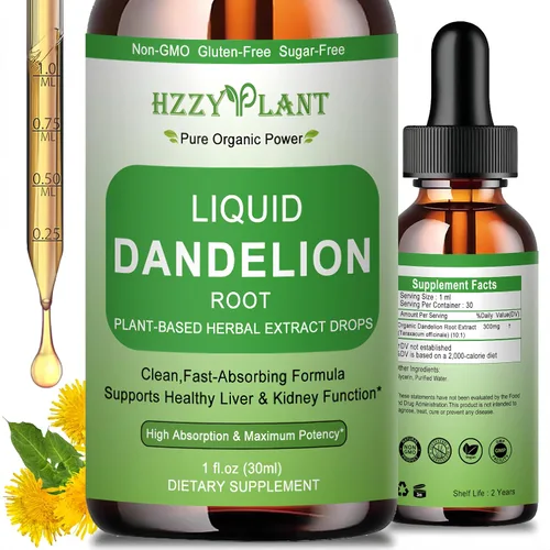 Miniatura 8 de Extracto de raíz de diente de león, gotas orgánicas de raíz de diente de león para limpieza del hígado, apoyo de desintoxicación, suplemento de raíz