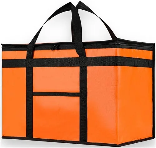 Miniatura 31 de Bolsa de enfriador XXL aislada y calentador de alimentos de NZ home para entrega y compras de comestibles con cremallera superior, color rojo