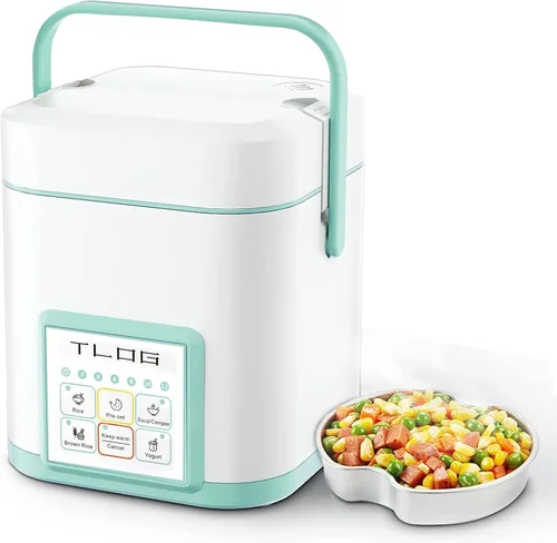 Miniatura 9 de TLOG Arrocera baja en carbohidratos 2L (8 tazas cocidas), arrocera saludable baja en azúcar con cesta de vapor de acero inoxidable 304, 5 preajustes