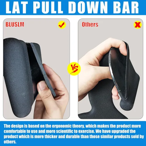Miniatura 6 de BLUSLM LAT Pull Down Bar for Cable Machine, LAT Pulldown Attachments T-bar V-bar Cable Attachment for Gym, Back Tricep Strength Training Handle