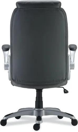 Miniatura 5 de Alera ALERA LEITHEN Silla MIDBACK de cuero regenerado, soporta hasta 275 libras, asiento/respaldo gris, base plateada