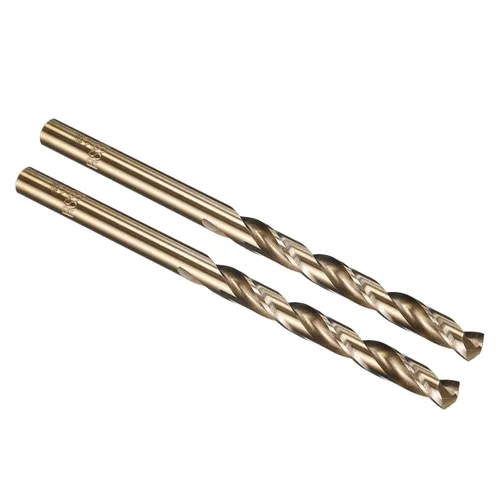 Miniatura 64 de PATIKIL Broca Jobber de 0.039 in, vástago recto M35 cobalto 5% acero de alta velocidad 135° acabado dorado para metal duro de acero inoxidable - 2