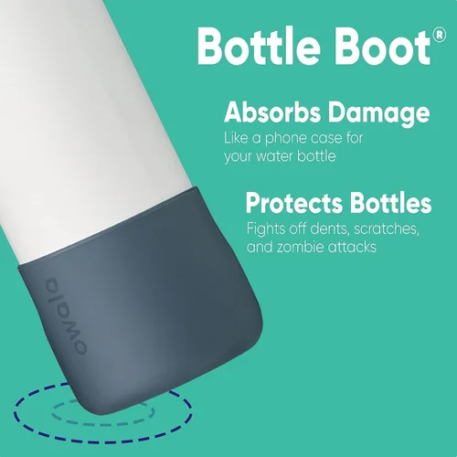 Miniatura 6 de Botella de agua aislada de acero inoxidable Owala FreeSip con pajita - 40 onzas, marea brumosa y funda de silicona, manga protectora antideslizante