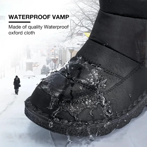 Miniatura 4 de Botas de nieve de invierno para mujer con forro cálido, botines cómodos, antideslizantes, zapatos de plataforma para el exterior, impermeables