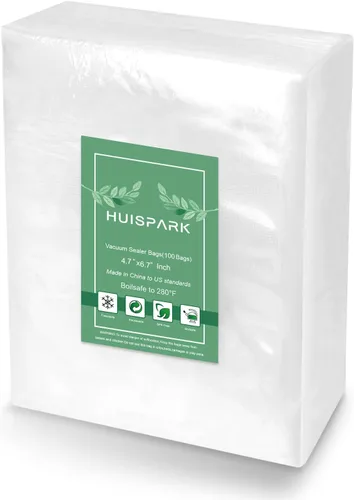 Bolsas selladoras al vacío, bolsa selladora al vacío de alimentos, 100 piezas de 4.7" x 6.7" bolsas a prueba de olores, resistentes, prevención de