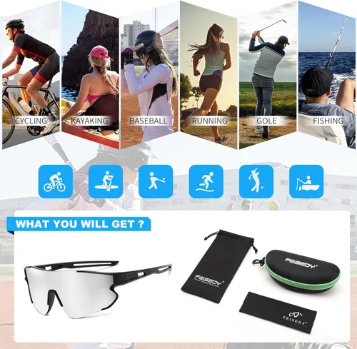 Miniatura 7 de FEISEDY Gafas de sol deportivas para hombres y mujeres, gafas de sol para correr, pesca, ciclismo, béisbol, protección UV400, B0270