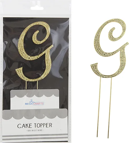 Miniatura 27 de Mega Crafts Decoración para tartas con diamantes de imitación dorados brillantes y cristales brillantes y aleación de metal duradero, ideal