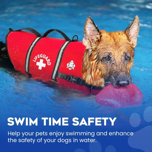 Miniatura 6 de Chaleco salvavidas para perros – Chaleco de natación para perros, ajustable, reflectante, cómodo, varios colores, patrones, chaleco de natación