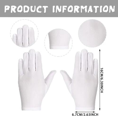 Miniatura 3 de SATINIOR 6 pares de guantes de disfraz blancos para niños, guantes formales de ópera para niños, desfiles, espectáculos de escenario, recuerdos