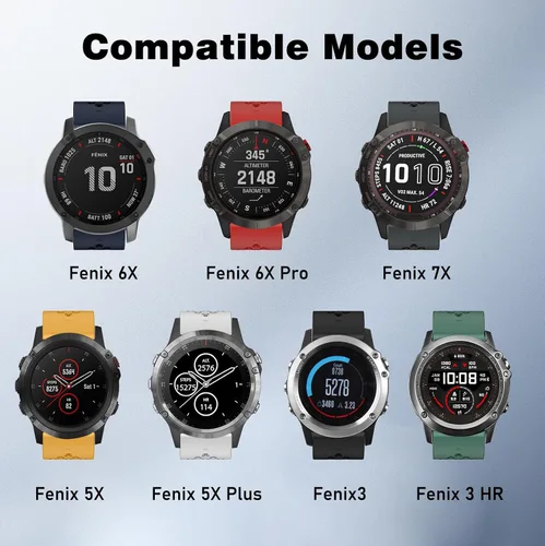 Miniatura 5 de ISABAKE Air-holes - Correa de silicona de ajuste rápido de 0.116 pulgadas para Garmin Fenix 7X/Fenix 6X/Fenix 6X Pro/Fenix 5X/Fenix 5X Plus/Fenix 3