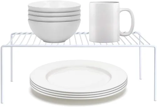 Miniatura 6 de Redrubbit Estante de almacenamiento grande (15.7 x 9.4 pulgadas), juego de 6, inoxidable, minimalista, blanco, acero metálico, 6 estantes, cocina