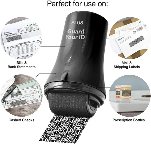 Miniatura 2 de Guard Your ID Wide Advanced Roller 2.0 - Sello de seguridad para prevención de robo de identidad, color negro