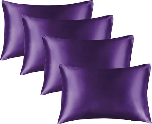 Miniatura 123 de Bedelite Funda de almohada de satén para el cuerpo, súper suave y refrescante, para el cabello y la piel, transpirable, sedosa y larga, 20 x 54 Rosa