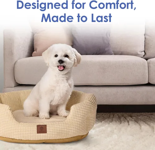 Miniatura 7 de American Kennel Club Cama para perro de 26 pulgadas, textura de palomitas de maíz, lavable, antideslizante, para perros medianos y grandes