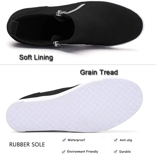 Miniatura 4 de Athlefit - Tenis con plataforma de cuña para mujer botines con tacón de cuña