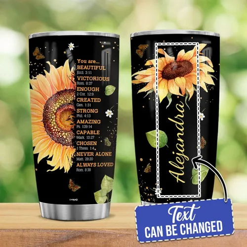 Miniatura 2 de winorax Regalos inspiradores personalizados con girasol, regalos cristianos victoriosos para mujeres, cumpleaños, Navidad, vasos de 20 onzas, vaso