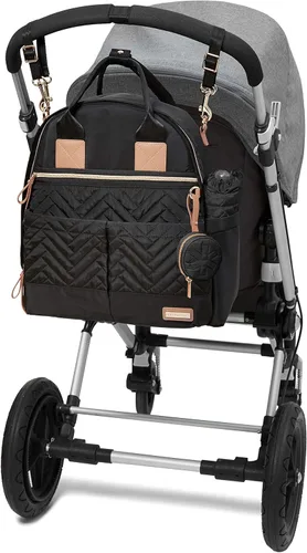 Miniatura 3 de Skip Hop Mochila para pañales: Suite Juego de mochila para pañales 6 en 1, bolsa de viaje multifunción para bebé con cambiador, correas para Negro
