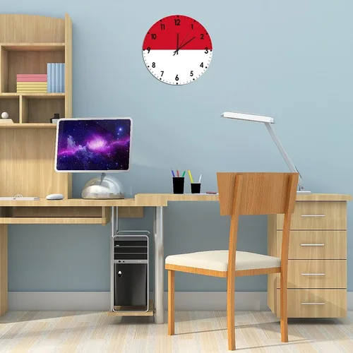 Miniatura 290 de Cheyan Reloj de pared con bandera de Canadá de 12 pulgadas, silencioso, sin tictac, de PVC, funciona con pilas, reloj redondo decorativo, regalo