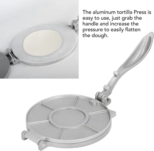 Miniatura 4 de Prensa de tortilla, 7.7 in Tortilla Maker Prensa de Aleación de Aluminio Tortilladora Prensa de Tortilla de Harina Prensa de Tortilla Heavy Duty