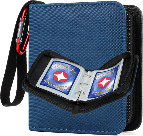 Miniatura 14 de GEAoffice Carpeta de tarjetas de bolsillo de tamaño mini, álbumes coleccionables súper ligeros y pequeños para 80 tarjetas, 1 carpeta de carga