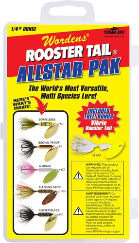 Miniatura 5 de Yakima Bait Kit de caja de señuelos Rooster Tail Big Bass Pak
