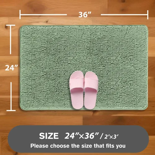 Miniatura 232 de Alfombra de baño pequeña de 12 x 18 pulgadas, lavable y absorbente, antideslizante, alfombra de baño de felpilla gruesa y suave para baño, ducha